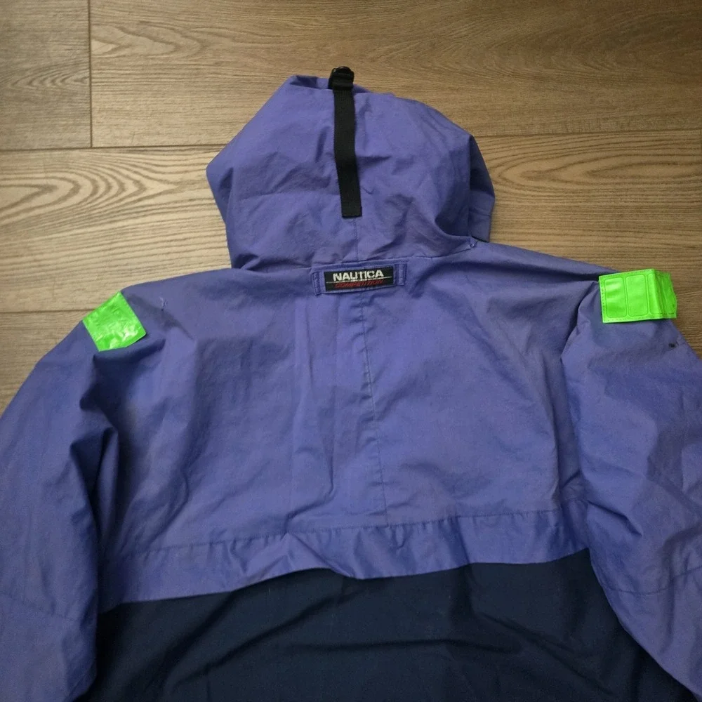 Vintage Nautica Competition XXL Jacket Blue Colorblock 90s Sailing Ski Snow